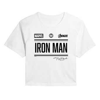 Juniors' Marvel Iron Man Cropped Tee