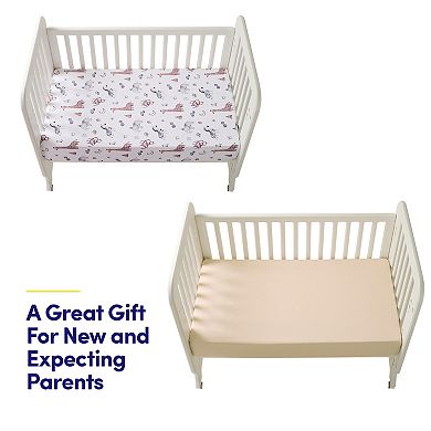 Sweet Home Collection 4-Piece Crib & Toddler Bed Mattress Fitted Sheet Set