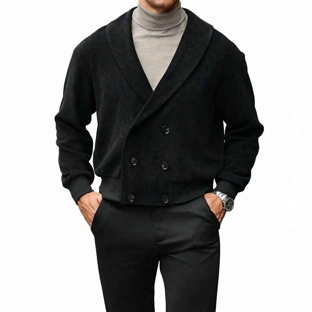 Shawl Collar Double-Breasted Jacket