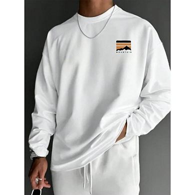 Men's Minimalist Mountain Print Outdoor T-Shirt