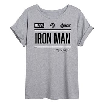 Juniors' Marvel Iron Man Oversized Tee