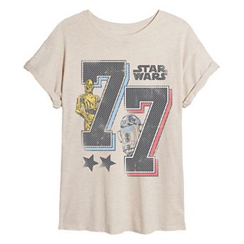 Juniors' Star Wars Distressed Oversized Tee
