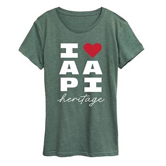 Women's I Heart AAPI Heritage Graphic Tee
