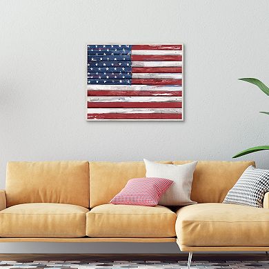 Rustic US Flag Framed Wall Art