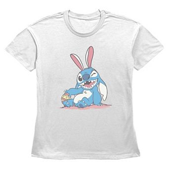 Women's Disney Stitch Easter Bunny Graphic Tee