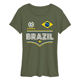 Women's Brazil Soccer Jersey Graphic Tee