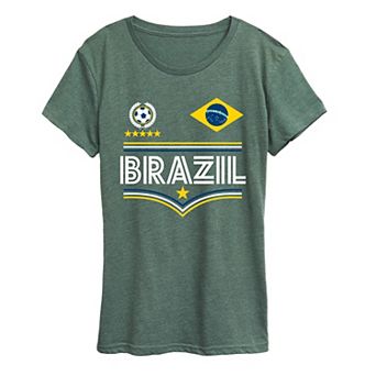Women's Brazil Soccer Jersey Graphic Tee