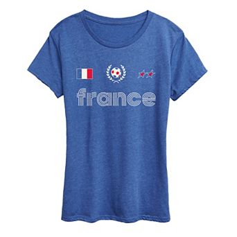 Women's France Soccer Jersey Graphic Tee