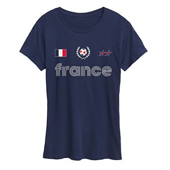 Women's France Soccer Jersey Graphic Tee