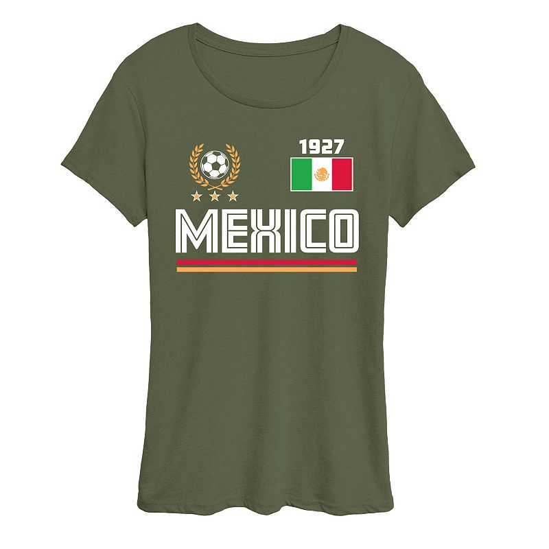 Women's Mexico Soccer Jersey Graphic Tee, 