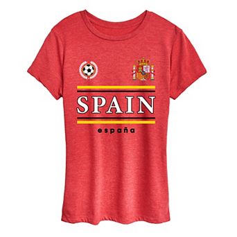 Women's Spain Soccer Jersey Graphic Tee