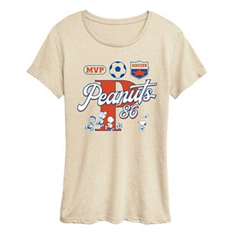 Women's Peanuts Soccer Jersey Graphic Tee