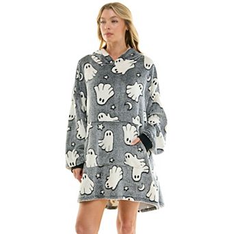 Juniors' Joyful Moments Halloween Printed Hooded Poncho