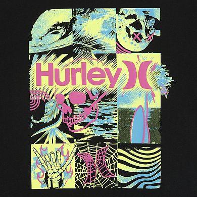 Boys 4-7 Hurley Check Me Out Surfer Skeleton Short Sleeve Graphic Tee