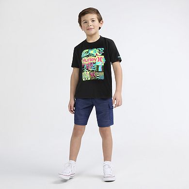 Boys 4-7 Hurley Check Me Out Surfer Skeleton Short Sleeve Graphic Tee