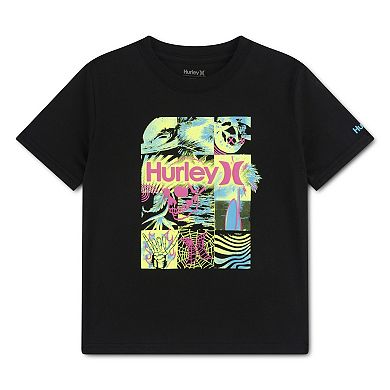 Boys 4-7 Hurley Check Me Out Surfer Skeleton Short Sleeve Graphic Tee