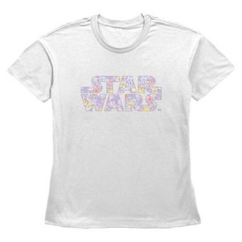 Women's Disney Star Wars Floral Logo Short Sleeve Graphic Tee