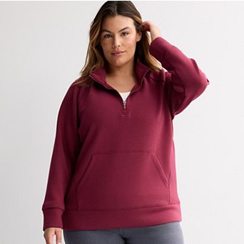 Plus Size Tek Gear® Ultracomfort Tunic Half Zip Pullover Sweatshirt