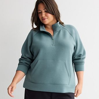 Plus Size Tek Gear® Ultracomfort Tunic Half Zip Pullover Sweatshirt