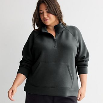 Plus Size Tek Gear® Ultracomfort Tunic Half Zip Pullover Sweatshirt
