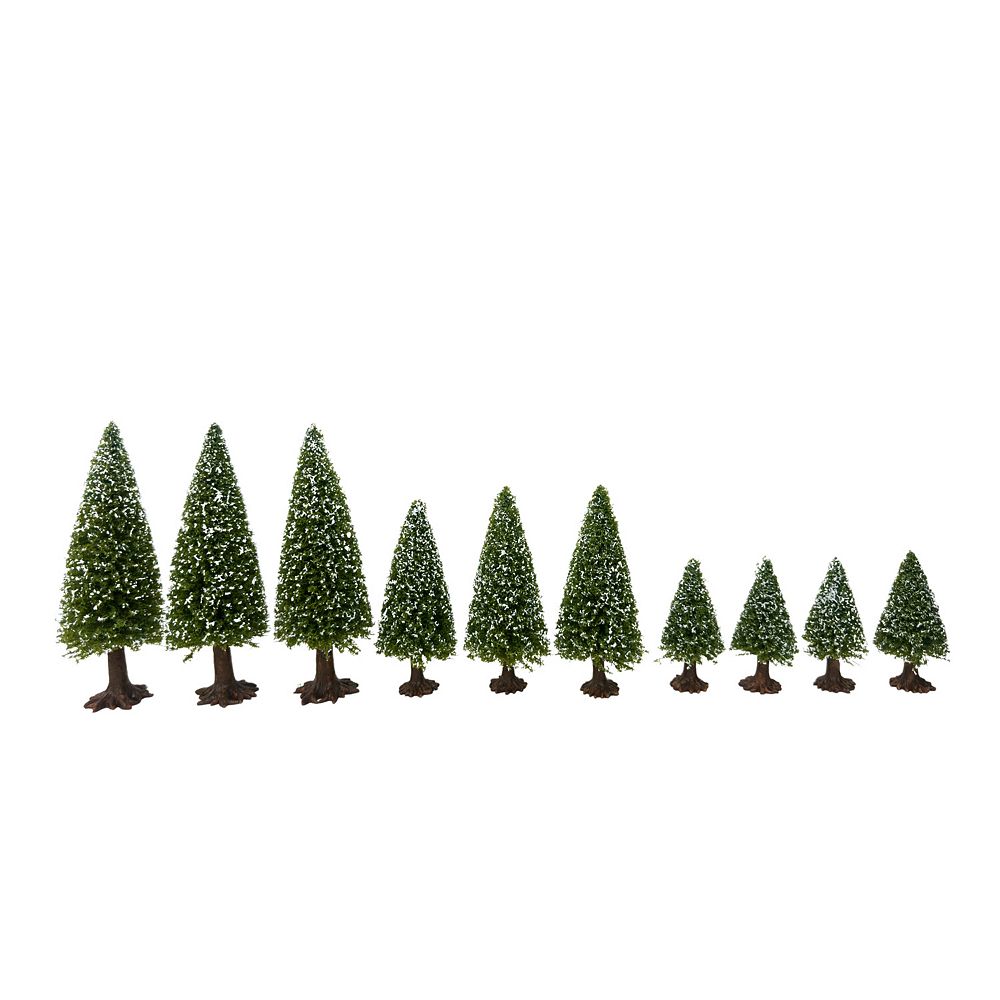St. Nicholas Square® Flocked Bottle Brush Tree 10-Piece Set
