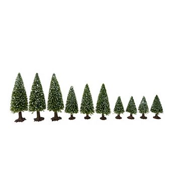St. Nicholas Square® Flocked Bottle Brush Tree 10 pc Set