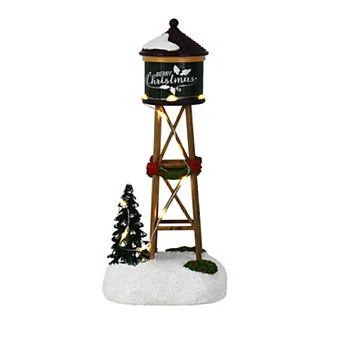 St. Nicholas Square® LED Merry Christmas Water Tower Outdoor Decor
