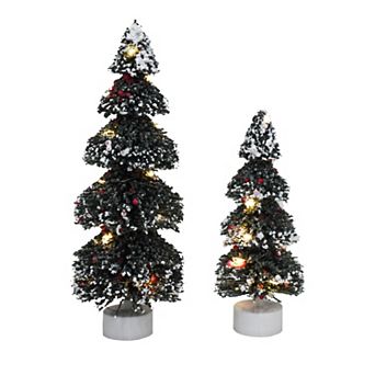 St. Nicholas Square® Snow Flocked Berry Tree Set of 2 Table Decor