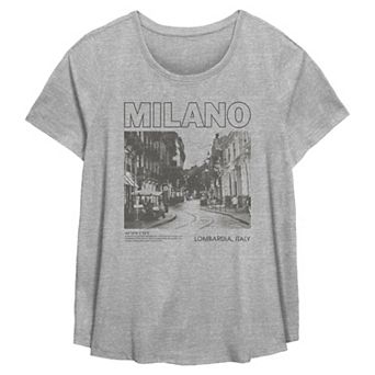 Plus Size Missy Plus Milano Italy Short Sleeve Scoop Hem Flow Tee