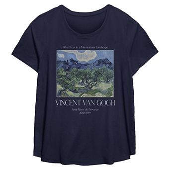 Plus Size Missy Van Gogh Olive Trees Short Sleeve Graphic Tee