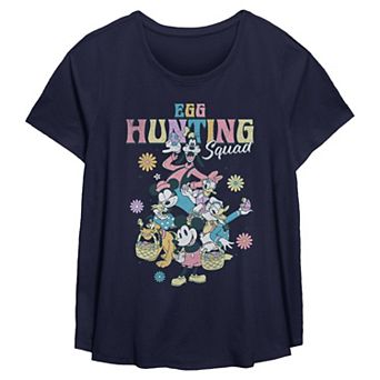Plus Size Disney Egg Hunting Squad Short Sleeve Scoop Hem Flow Tee