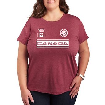 Plus Size Canada Soccer Jersey Graphic Tee