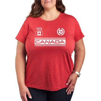Plus Size Canada Soccer Jersey Graphic Tee