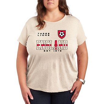 Plus Size England Soccer Jersey Graphic Tee