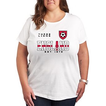 Plus Size England Soccer Jersey Graphic Tee