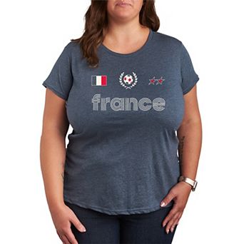 Plus Size France Jersey Graphic Tee