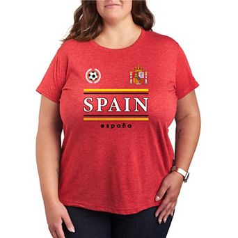 Plus Size Spain Soccer Jersey Graphic Tee