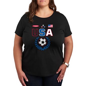 Plus Size USA Soccer Jersey Graphic Tee