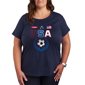Plus Size USA Soccer Jersey Graphic Tee