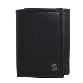 Men’s IZOD RFID-Blocking Genuine Leather Double Stitch Trifold Wallet with ID Window