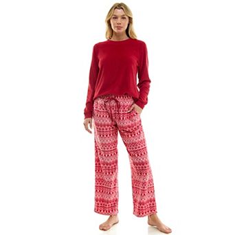 Women's Croft & Barrow® Microspan Fleece Pajama Top & Pajama Bottoms Set