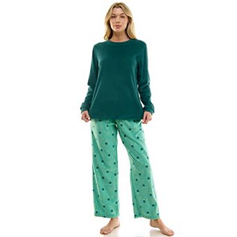 Women's Croft & Barrow® Microspan Fleece Pajama Top & Pajama Bottoms Set