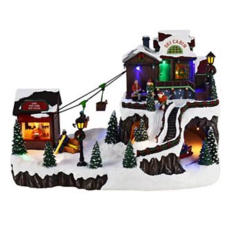 St. Nicholas Square® LED Motion and Music Ski Lodge Village