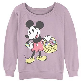 Juniors' Disney's Mickey Mouse Easter Basket Graphic Pullover