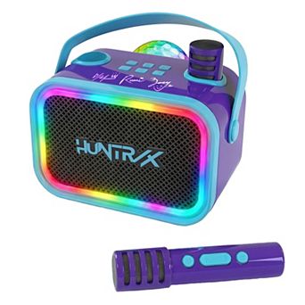 eKids HUNTRIX Mini Karaoke System with Dual Wireless Mics & Disco Ball