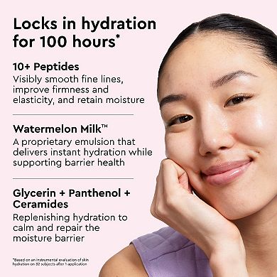 Watermelon Milk Peptide Cushion Cream Refillable Moisturizer for Dry Skin & Barrier Support