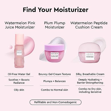 Watermelon Milk Peptide Cushion Cream Refillable Moisturizer for Dry Skin & Barrier Support