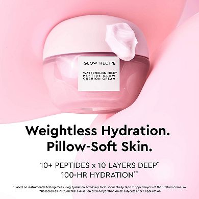 Watermelon Milk Peptide Cushion Cream Refillable Moisturizer for Dry Skin & Barrier Support