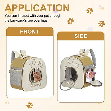 1 Pc Pet Backpack Carrier Portable and Ventilated Travel Bag, 14.17x9.45x15.75 Inch