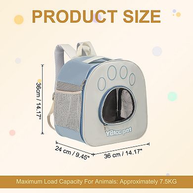 1 Pc Pet Backpack Carrier Portable and Ventilated Travel Bag, 14.17x9.45x15.75 Inch